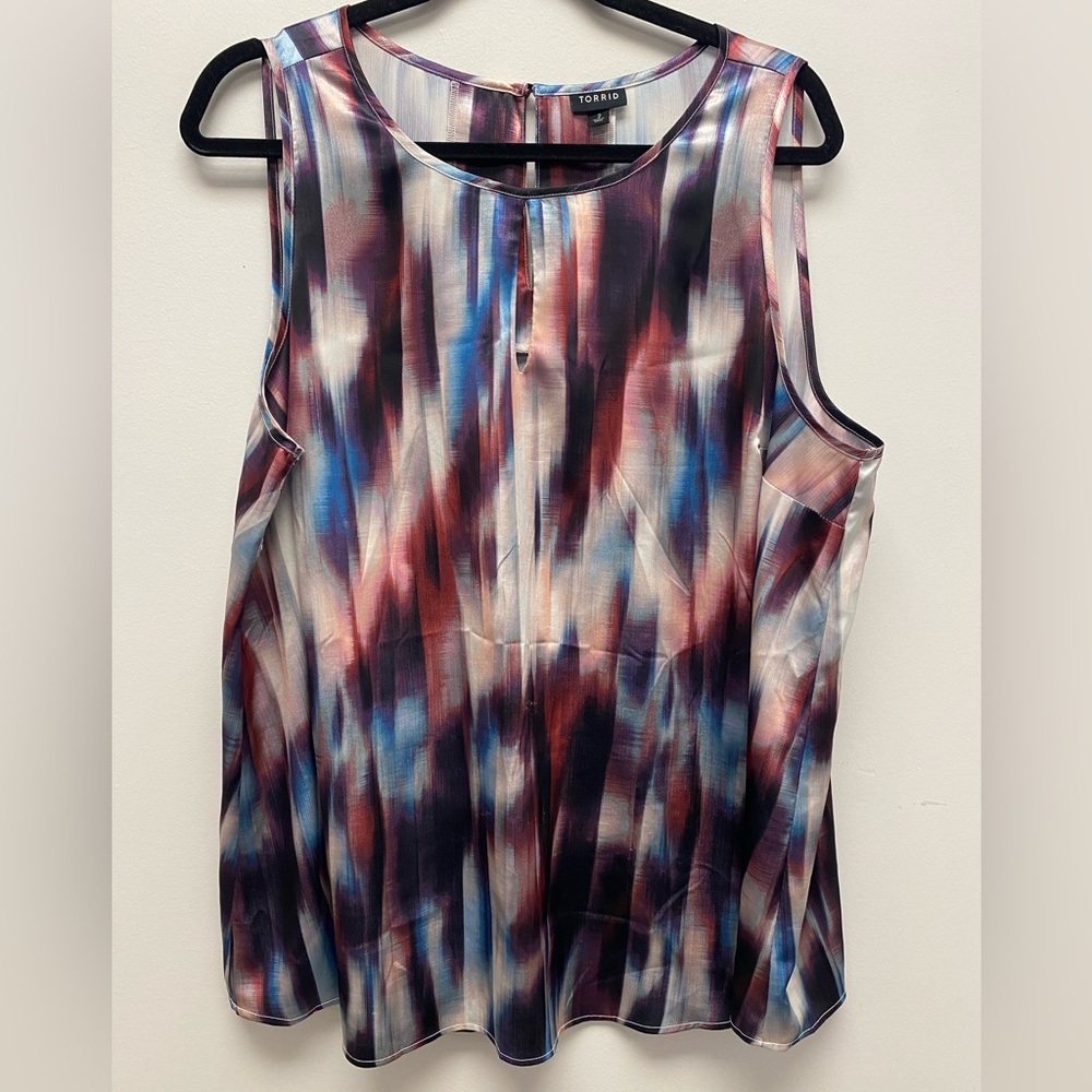 Torrid Satin Multicolor Sleeveless Blouse